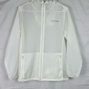 White CHAREX Windbreaker Coat with Pouch